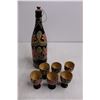 Image 4 : Metal Framed Ceramic Hot Plate, Wooden Beverage Bottle with 6 Wooden Goblets