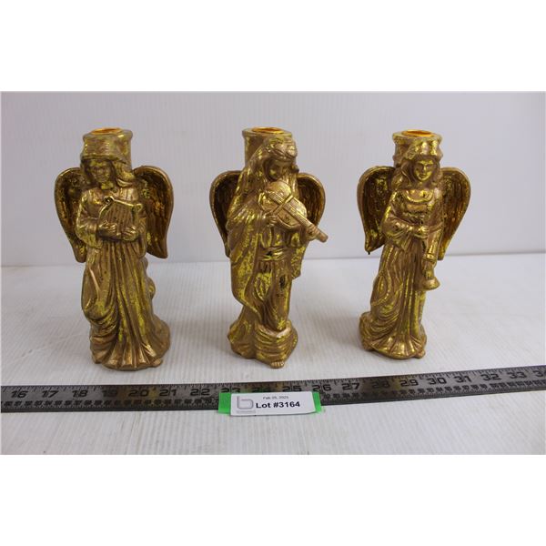 Set of 3 Porcelain "Angel" Candle Holders