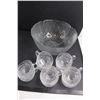 Image 3 : Glass "Leaf" Punch Bowl with 10 Glass Cups, (2) Glass Fruit Bowls