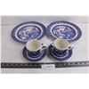 Image 1 : Churchill "Blue Willow" Set of 2 Dinner Plates & 2 Cups and Saucers
