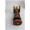 Image 4 : Pair of Candle Holders 10" Tall, Wooden East Indian Statue 13" Tall, Incense Jar 8" Tall with Lid, S
