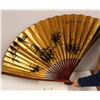 Image 1 : Japanese Themed Fan Wall Art - 48" Approx Fully Open, 32" Length