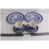 Image 1 : Churchill "Blue Willow" Set of 2 Dinner Plates & 2 Cups and Saucers