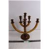 Image 1 : Wooden Maneuverable Candelabra 15.5" Tall x 16" Wide