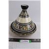 Image 1 : Moroccan Ceramic Serving Dish 9.5" Tall with Lid x 9" Dia