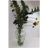 Image 2 : Glass Vase 14" x 8" x 6" with Faux Plants Total Height 35"