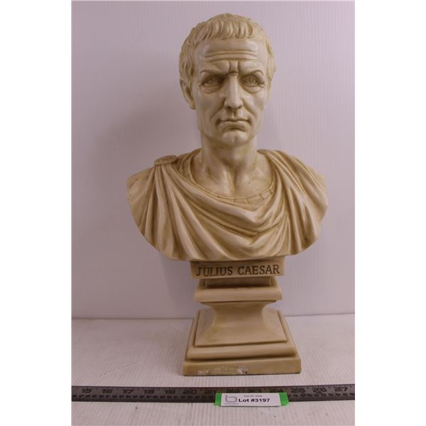 Marble Look Plastic Bust of Julius Caesar 18.5" Tall x 11" Wide