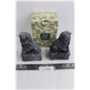 Image 1 : The Bombay Company - Soap Stone Foo Dog Pair with Original Box - 6" Tall