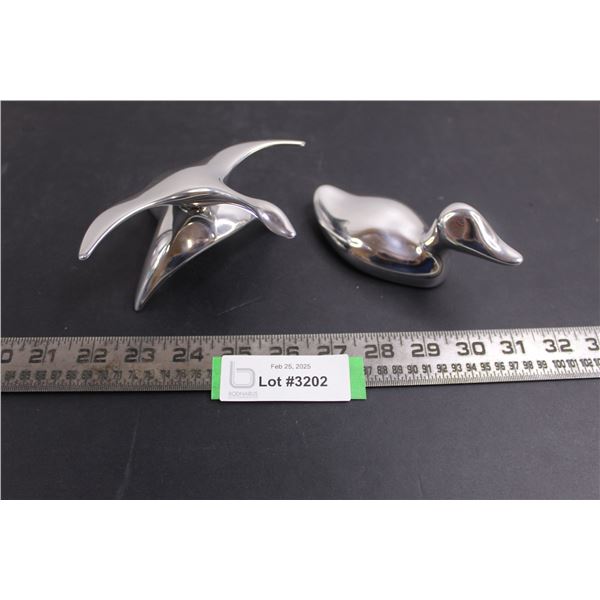 Pair of Hoselton Metal "Bird Art" Statues - Made In Canada