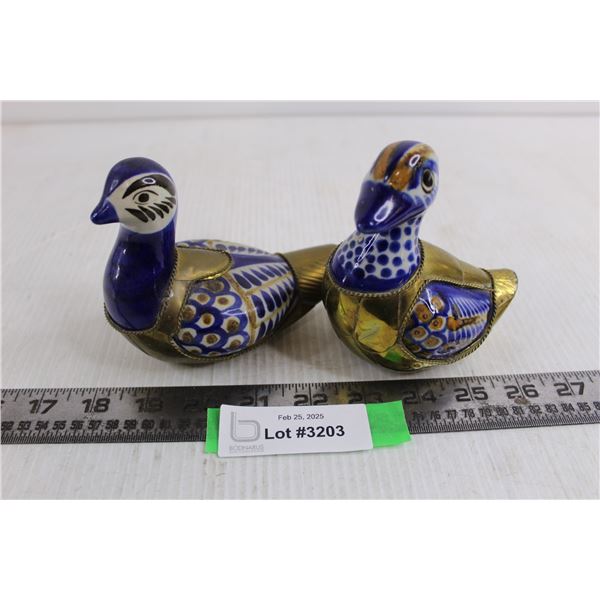 Pair of Brass Ornamental Ducks
