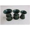 Image 4 : Stone Art (2 Statuettes & Alabaster Trinket Bowl), Set of 3 Ceramic Candle Holders