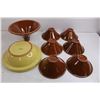 Image 2 : Moroccan Style Ceramic Serving Dish 10.5" Dia & Set of 6 Bowls