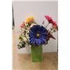 Image 2 : * Large Bouquet with Vase (17" x 11" x 11" Vase, 42" High Full Display) Plastic Vase Has Crack