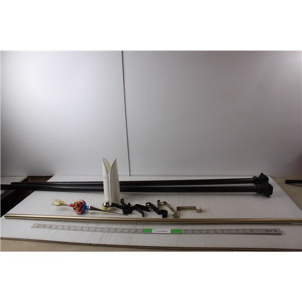*(2) Curtain Rods- As Is, Vase, Christmas Decorations, Misc.