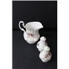 Image 4 : (8) Piece Lavender Rose Royal Albert Bone China Set- Creamers, Salt & Pepper Shakers, Cup, Plates