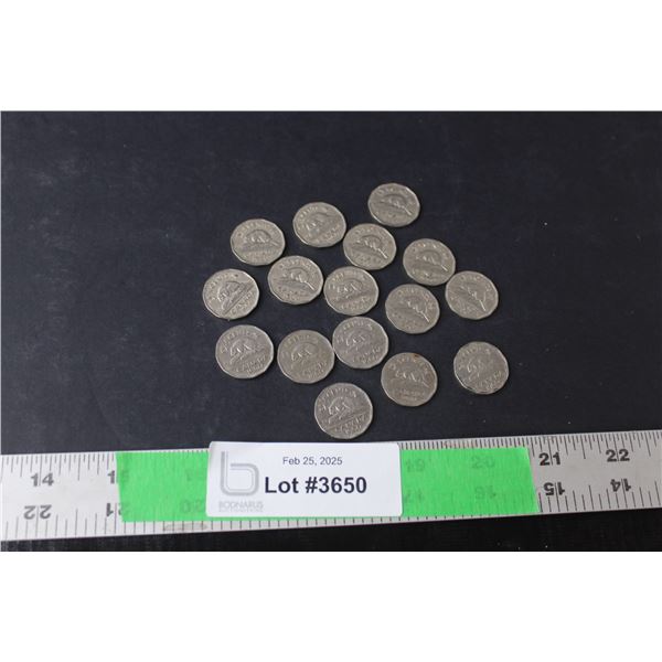 (16) Canadian Nickels- 1950