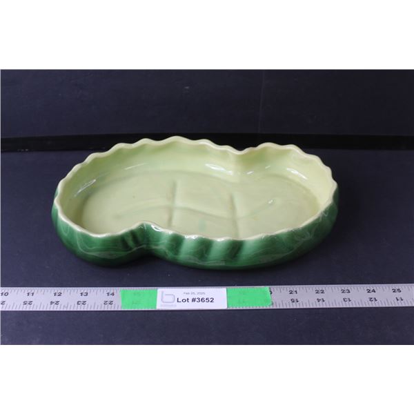 Green Ceramic Tray 12" Long x