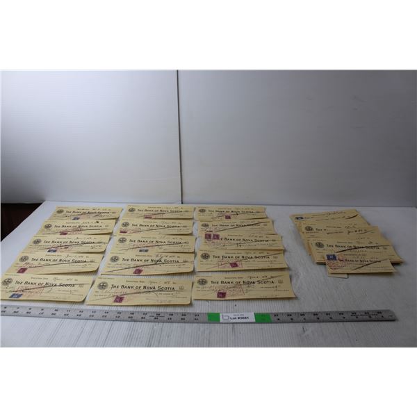 Cancelled Bank of Nova Scotia Cheques- 1946