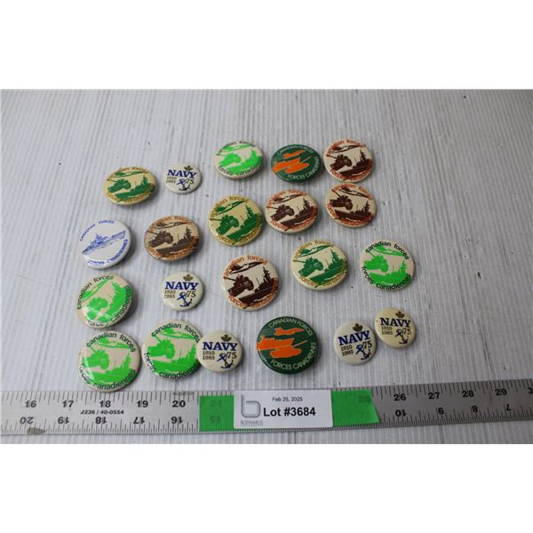 (21) Vintage Canadian Military Buttons