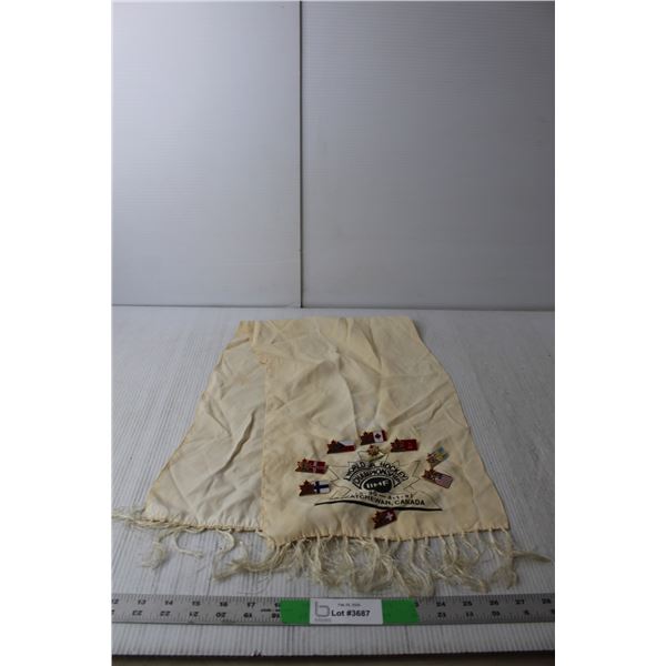 1991 World Jr. Hockey Championship Commemorative Scarf & Team Flag Pins