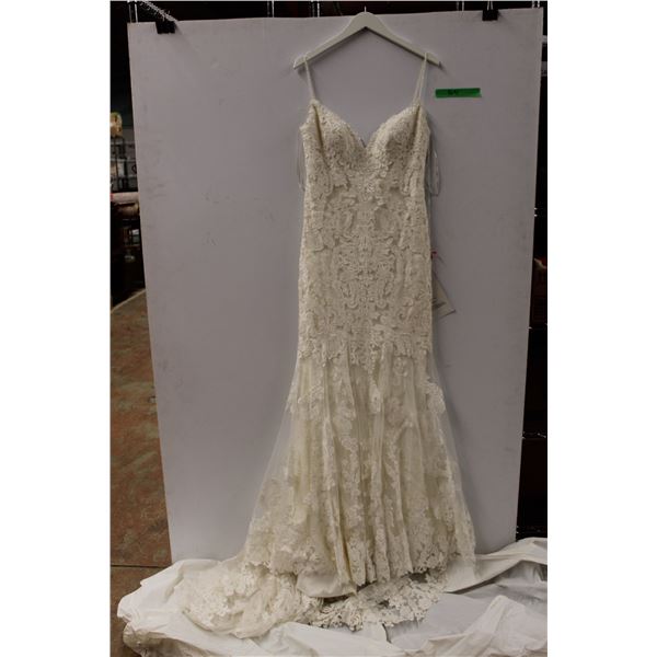 *Essence of Australia Thin Strapped Wedding Dress 69" Long with Train x Approx. 17" Waist