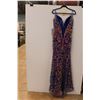 Image 2 : *Angela & Alison Blue Sequined Dress with Side Slit- Size 8