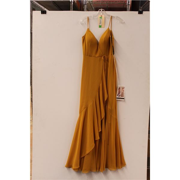 *Sorella Vita Harvest Gold Chiffon Dress Size 10