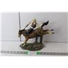Image 1 : Resin Cowboy & Horse Statue 10" Tall x 11" Long