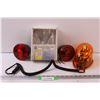 Image 1 : Safety Vehicle Beacon, (2) Red Safety Taillights, Replacement Mirror Head - NOS