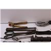 Image 3 : Tool Lot: Pliers, Wrenches, Metal Tin Snips, Line Tensioners, Misc