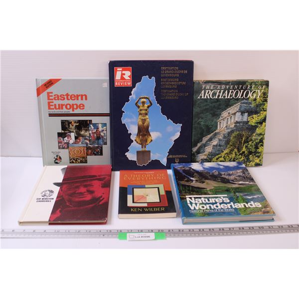 (6) Books: Winston Churchill, Eastern Europe, Archaeology, National Geographic Natures Wonderlands N