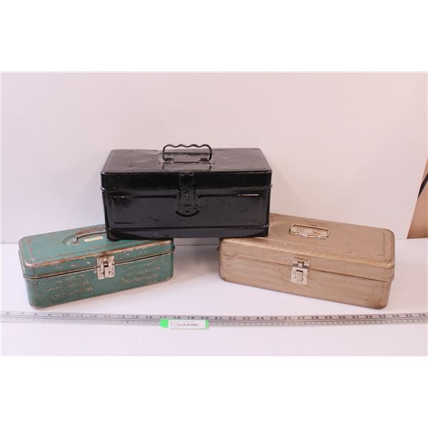 (3) Metal Tool Boxes - Assorted Sizes & Styles