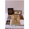 Image 1 : (2) Nepal Leaf Art, Costa Rica Feather Art in Frame, Rio Grande Do Sol Leather Art Banner, Frame - 8