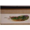 Image 2 : (2) Nepal Leaf Art, Costa Rica Feather Art in Frame, Rio Grande Do Sol Leather Art Banner, Frame - 8