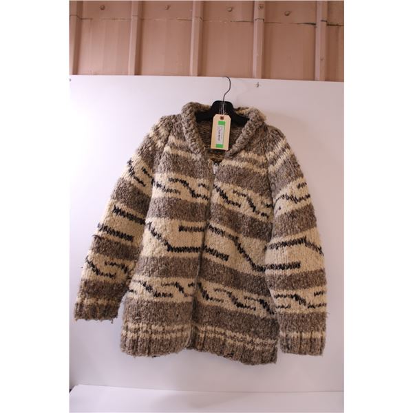 * Wool Zip-Up Sweater - Size Large