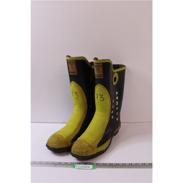 Chieftain Firefighters Work Rubber Boots - Men's Size 13 - Some Wear