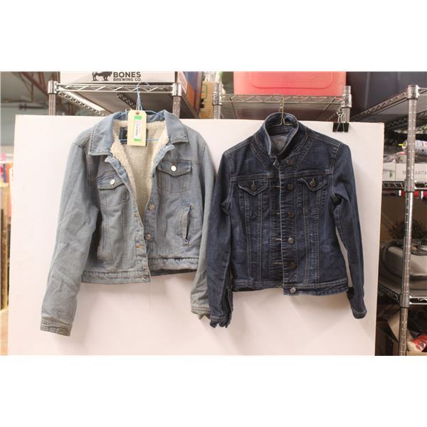 *(2)  Ladies Denim Jackets - 1 Size SM, 1 Size MED