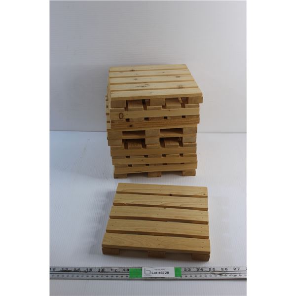 (10) Hot Dish Wooden Trivets 9'' x 9''