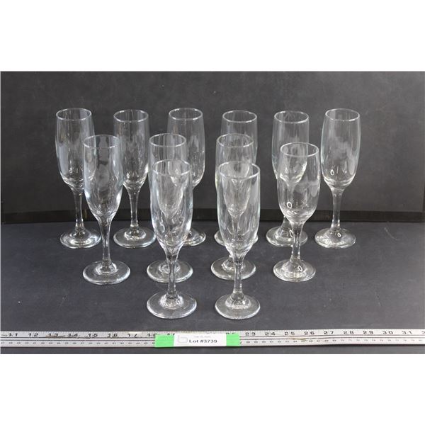 (12) Glass Champagne Goblets