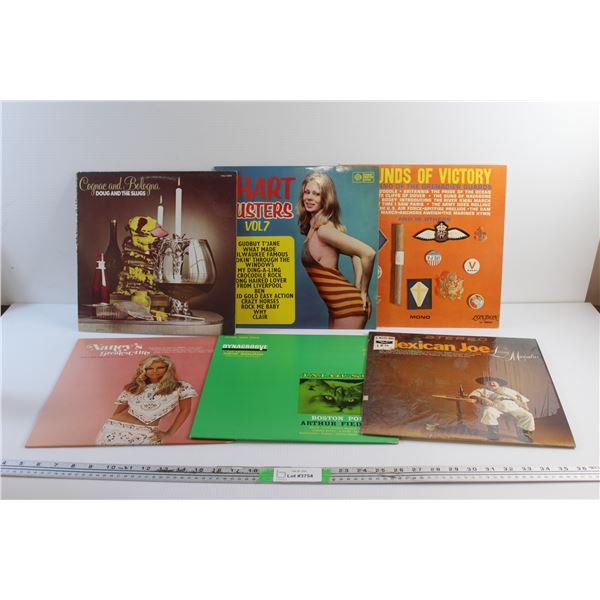 (6) Vinyl Records - Chart Buster's Vol 7, Mexican Joe and Nancy's Greatest Hits