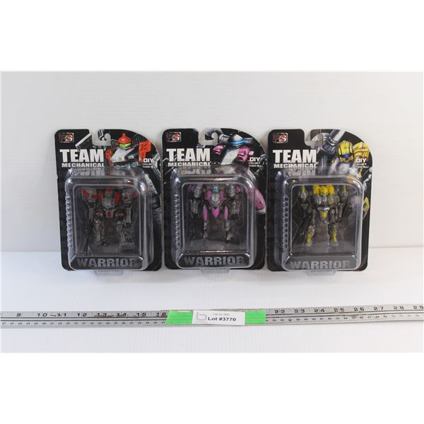 (3) Team Mechanical Warrior Figures - Sealed