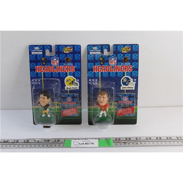 NFL Headliners Brett Favre & John Elway Soccer Figurines