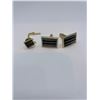 Image 1 : Rectangular Abalone Coloured Costume Cuff Links and Tie Pin