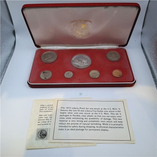 1973 U.S. Mint Liberia Proof Set 34.1g 90% Silver