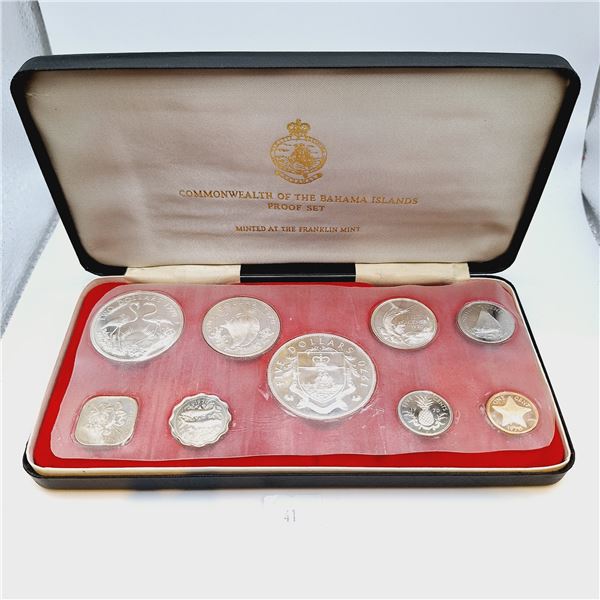 1970 Franklin Mint Commonwealth of the Bahamas Proof Set 71.9g 92.5% Silver, 28.5g 80% Silver