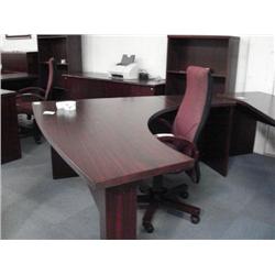 Mahogany Executive L-Shaped Computer Desk