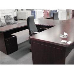 Mahogany Bowfront  U-Shaped Executive Desk