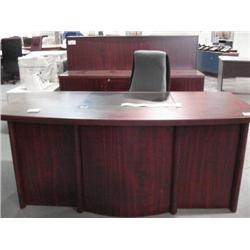 Mahogany Bowfront Executive Desk W/inlay