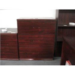 Mahogany 3 Drawer Filing Cabinet