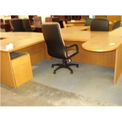 Oak  U-Shaped Executive Desk